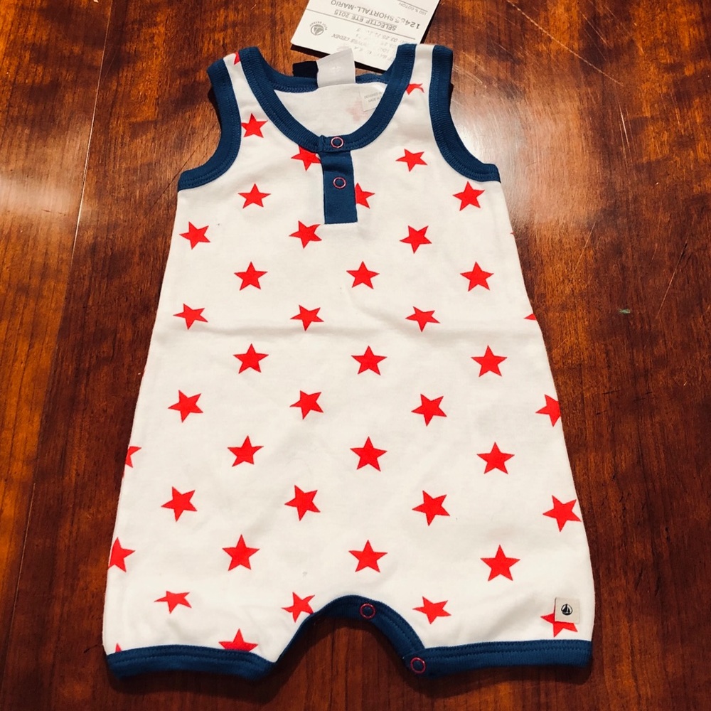 PETIT BATEAU**3 Mo. Baby Onesie**100% Cotton $60 - Picture 2 of 4